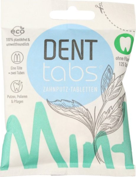 Denttabs Zubní pasta v tabletách - bez fluoridu (125 ks)