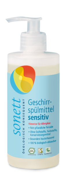 Sonett Prostředek na nádobí Sensitive (300 ml) - i pro nejcitlivější a alergickou pokožku